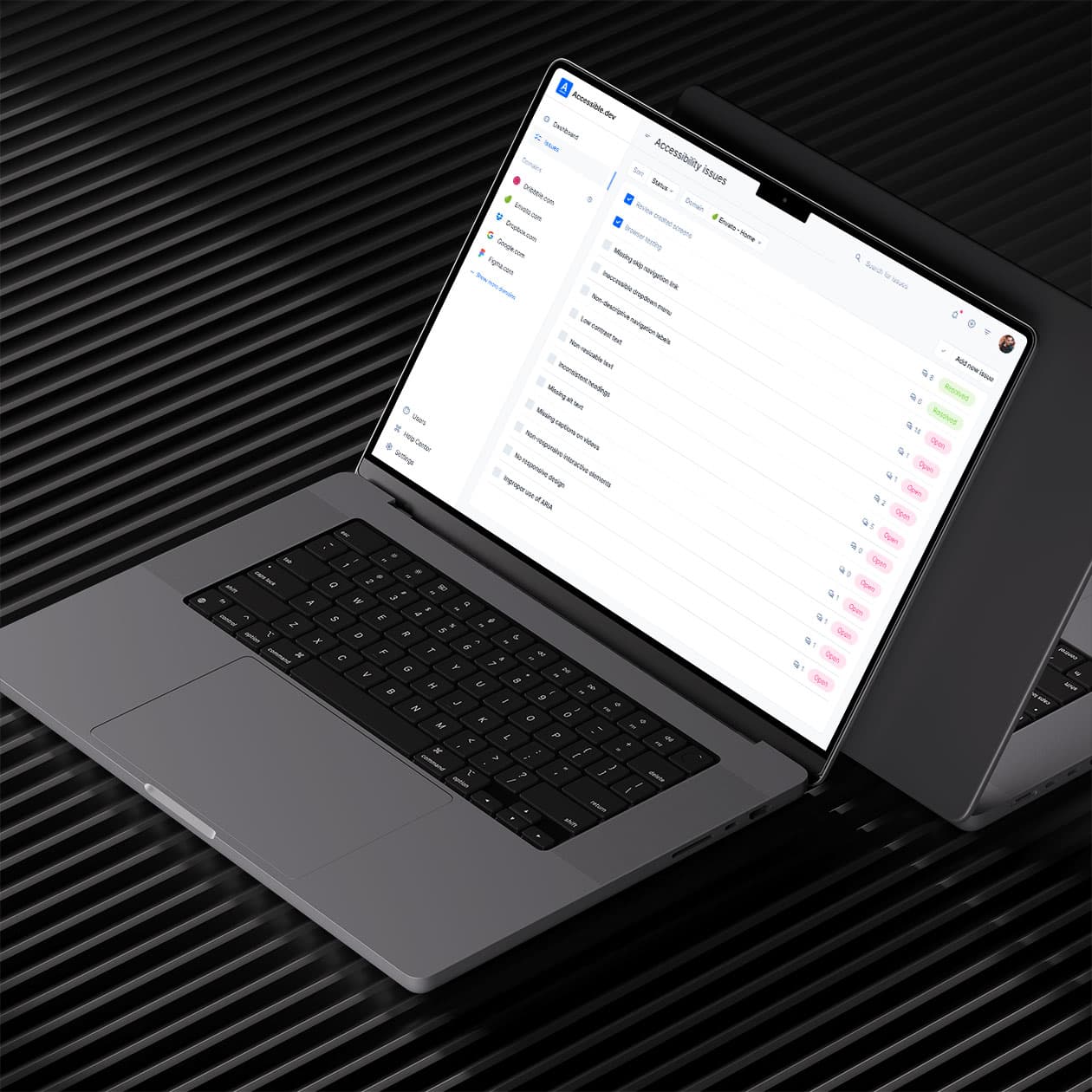 Accessible.dev dashboard